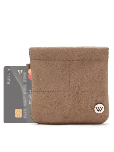 Small Suede Makeup Bag, Brown