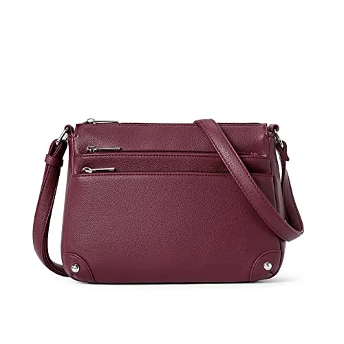 Medium Crossbody Bag, Wine Red