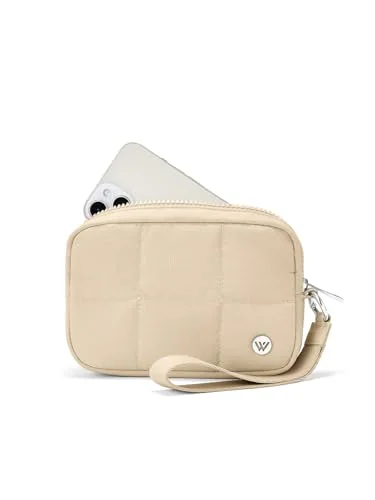 Mini Puffer Wristlet Wallet, Khaki