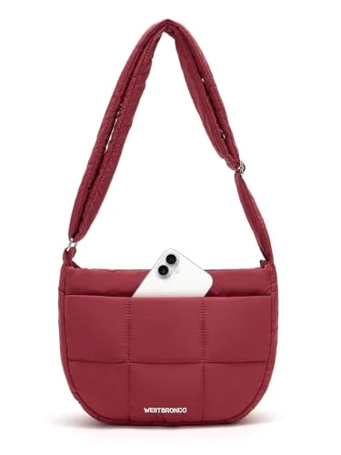 Puffer Crossbody Bag, Red