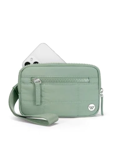Quilted Wristlet Wallet, Green