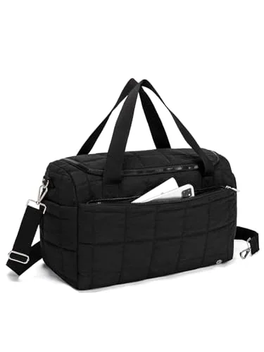 Large Puffer Duffle Bag, Black
