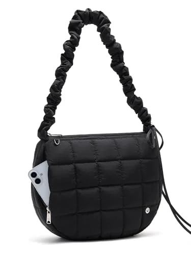 Puffer Crossbody Bag, Black (13.4 in)