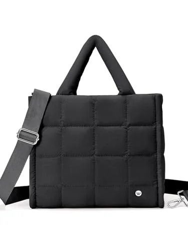 Puffer Crossbody Bag, Black (12.6 in)