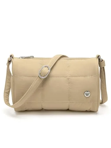 Small Puffer Bucket Bag, Khaki