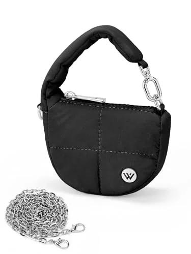Mini Puffer Crescent Bag, Black (5.5 in)