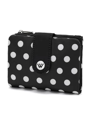 Small Puffer Card Wallet, Polka Dot