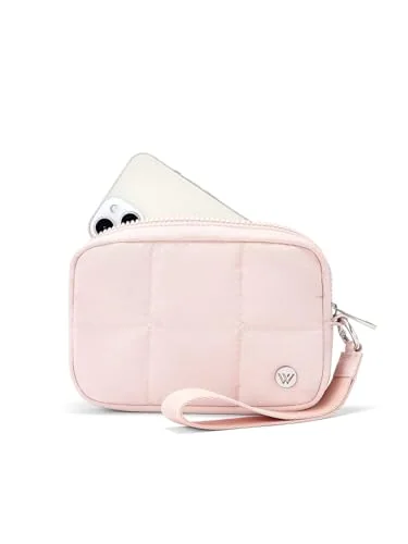 Mini Puffer Wristlet Wallet, Pink (7.1 in)