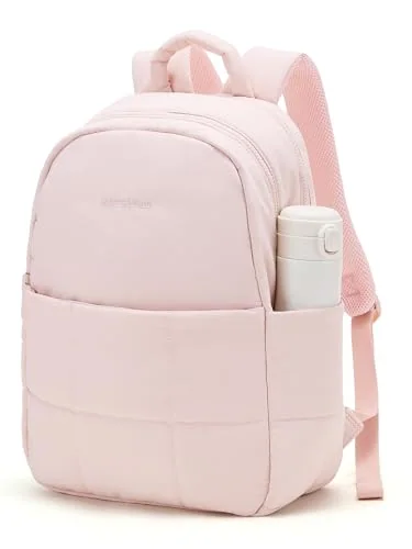Puffer Travel Laptop Backpack, Pink