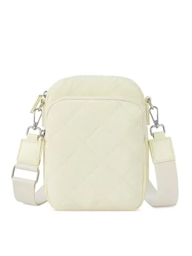 Small Quilted Wallet, Beige (8.9 in)