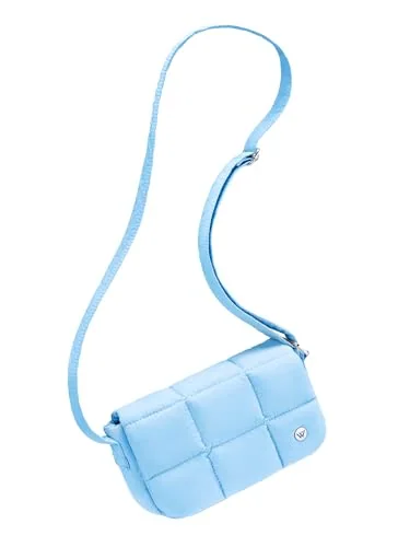 Small Puffer Crossbody Bag, Light Blue